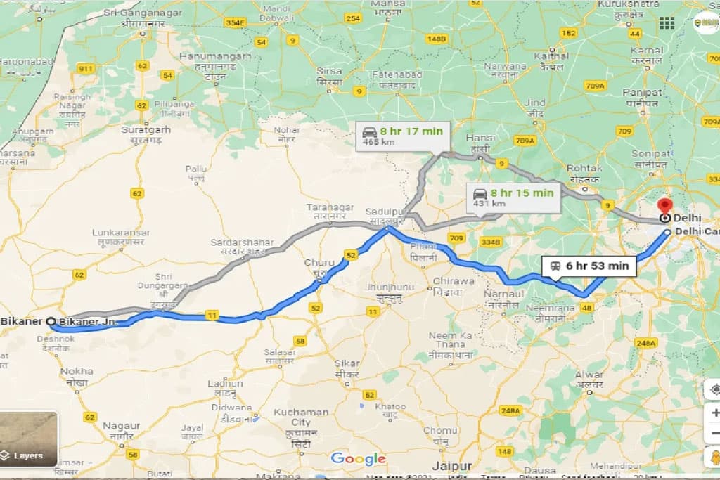 Delhi to Bikaner One Way Taxi